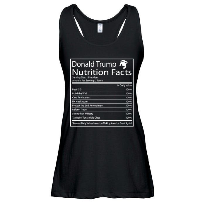 Trump Nutrition Facts Make America Great Ladies Essential Flowy Tank