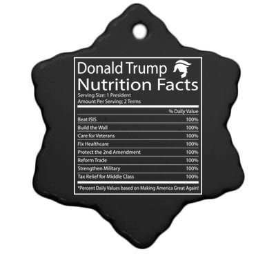 Trump Nutrition Facts Make America Great Ceramic Star Ornament