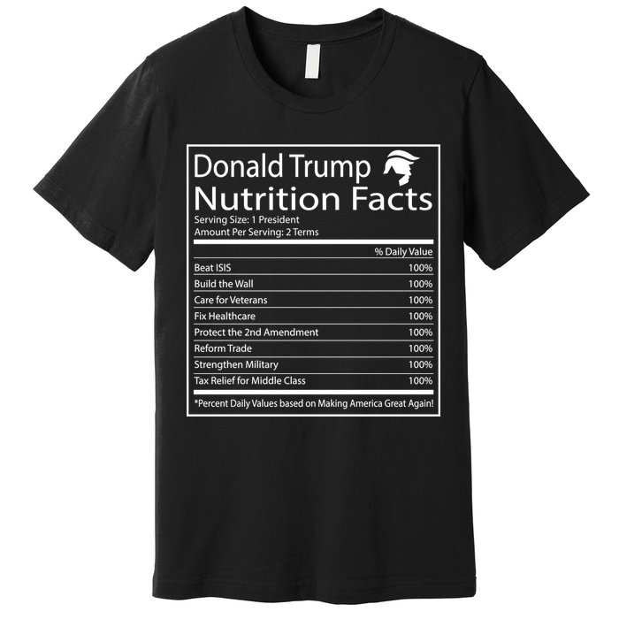 Trump Nutrition Facts Make America Great Premium T-Shirt