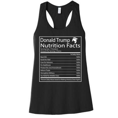 Trump Nutrition Facts Make America Great Women's Racerback Tank