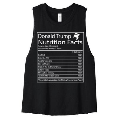 Trump Nutrition Facts Make America Great Women's Racerback Cropped Tank