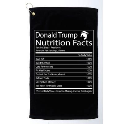 Trump Nutrition Facts Make America Great Platinum Collection Golf Towel