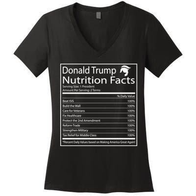 Trump Nutrition Facts Make America Great Women's V-Neck T-Shirt