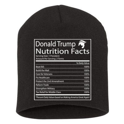 Trump Nutrition Facts Make America Great Short Acrylic Beanie