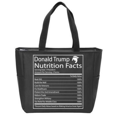 Trump Nutrition Facts Make America Great Zip Tote Bag