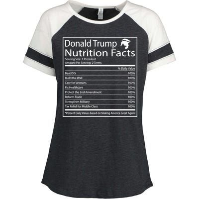 Trump Nutrition Facts Make America Great Enza Ladies Jersey Colorblock Tee