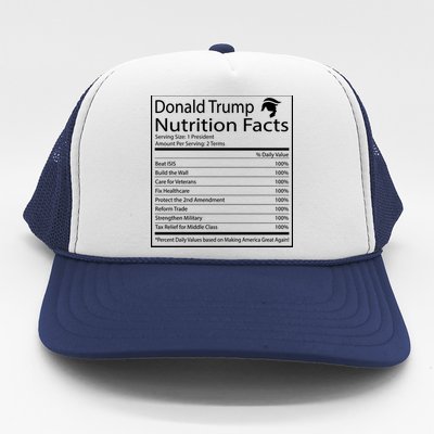 Trump Nutrition Facts Make America Great Trucker Hat