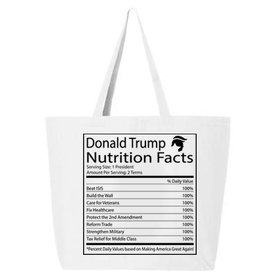 Trump Nutrition Facts Make America Great 25L Jumbo Tote