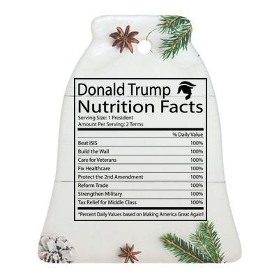 Trump Nutrition Facts Make America Great Ceramic Bell Ornament