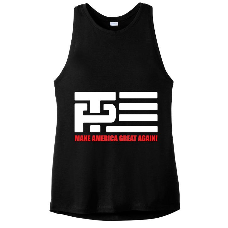 Trump Pence Flag Make America Great Again Ladies PosiCharge Tri-Blend Wicking Tank