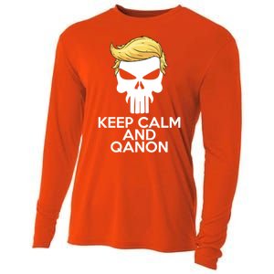 Trump Punisher Skull Keep Calm And Qanon Cooling Performance Long Sleeve Crew