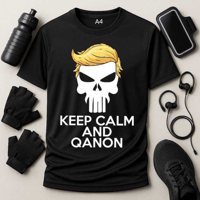 Trump Punisher Skull Keep Calm And Qanon Performance Shirt