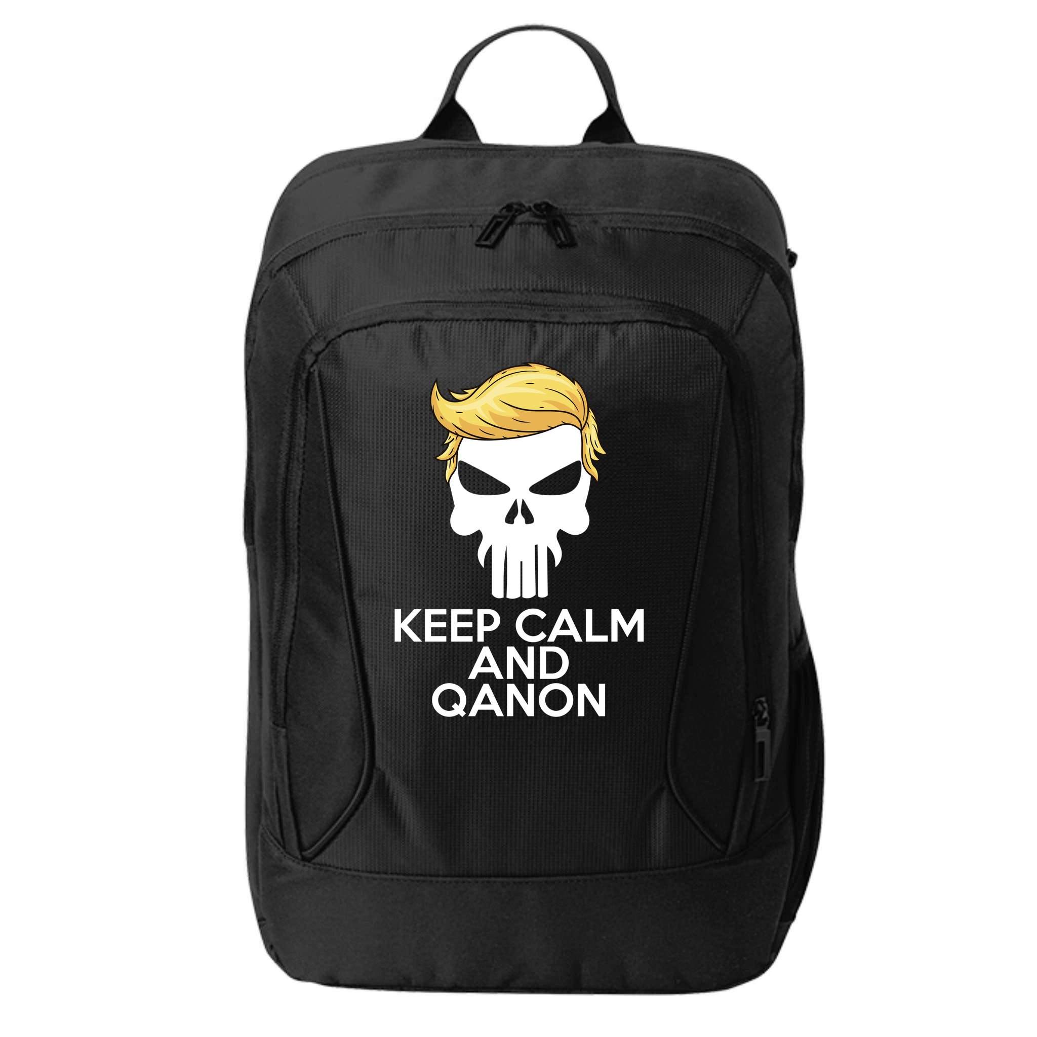 Trump Punisher Skull Keep Calm And Qanon City Backpack