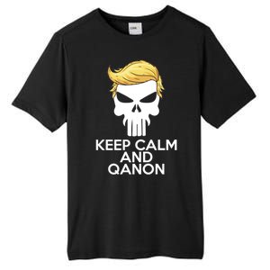 Trump Punisher Skull Keep Calm And Qanon Tall Fusion ChromaSoft Performance T-Shirt