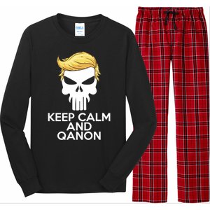 Trump Punisher Skull Keep Calm And Qanon Long Sleeve Pajama Set