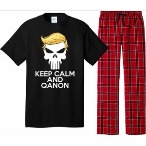 Trump Punisher Skull Keep Calm And Qanon Pajama Set