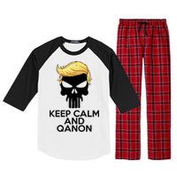 Trump Punisher Skull Keep Calm And Qanon Raglan Sleeve Pajama Set