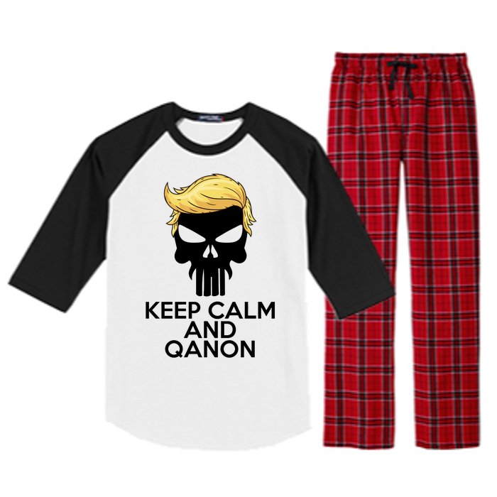 Trump Punisher Skull Keep Calm And Qanon Raglan Sleeve Pajama Set