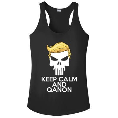 Trump Punisher Skull Keep Calm And Qanon Ladies PosiCharge Competitor Racerback Tank