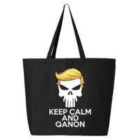 Trump Punisher Skull Keep Calm And Qanon 25L Jumbo Tote