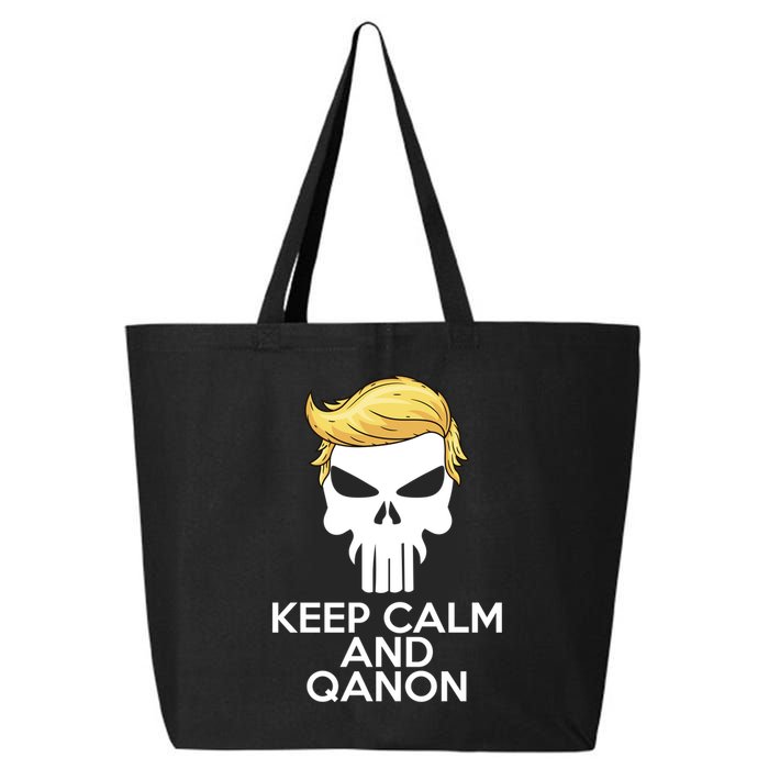 Trump Punisher Skull Keep Calm And Qanon 25L Jumbo Tote