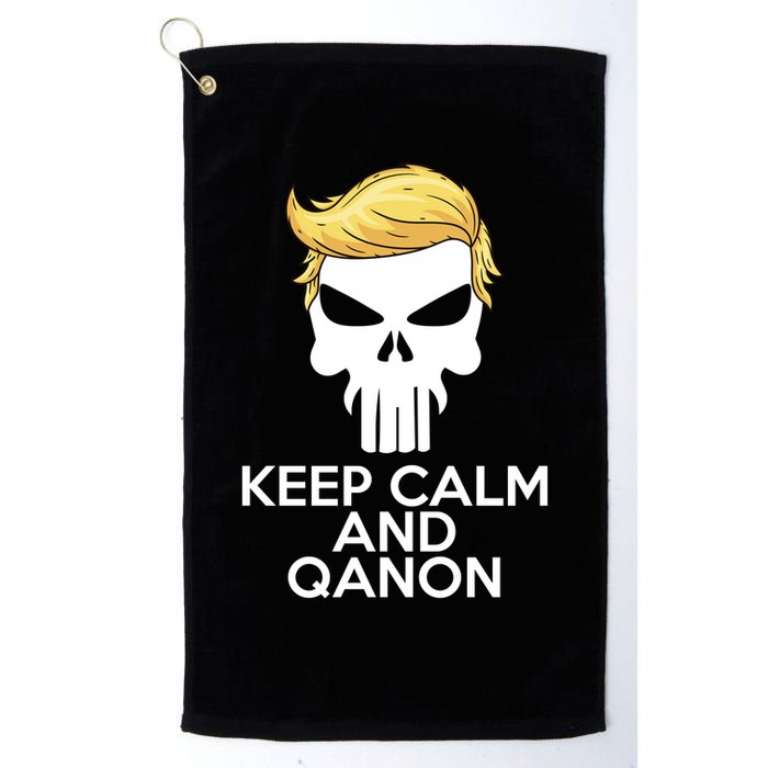 Trump Punisher Skull Keep Calm And Qanon Golf Towel