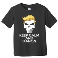 Trump Punisher Skull Keep Calm And Qanon Toddler T-Shirt