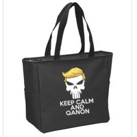 Trump Punisher Skull Keep Calm And Qanon Zip Tote Bag