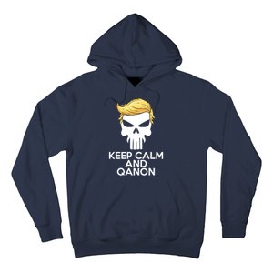 Trump Punisher Skull Keep Calm And Qanon Hoodie