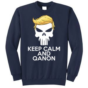 Trump Punisher Skull Keep Calm And Qanon Sweatshirt