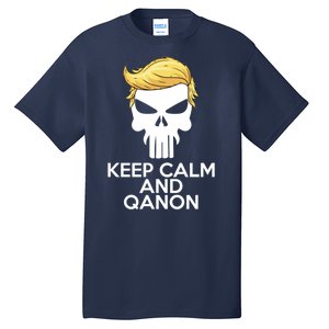 Trump Punisher Skull Keep Calm And Qanon Tall T-Shirt