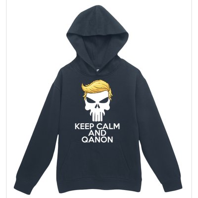 Trump Punisher Skull Keep Calm And Qanon Urban Pullover Hoodie