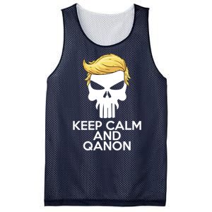 Trump Punisher Skull Keep Calm And Qanon Mesh Reversible Basketball Jersey Tank