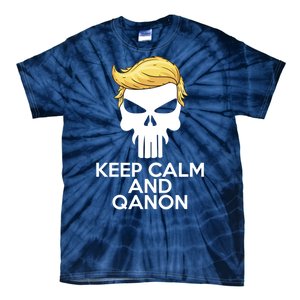 Trump Punisher Skull Keep Calm And Qanon Tie-Dye T-Shirt