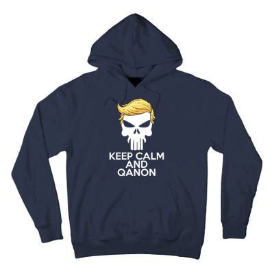 Trump Punisher Skull Keep Calm And Qanon Tall Hoodie