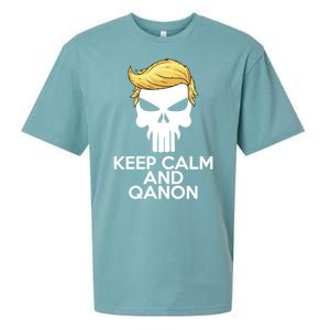 Trump Punisher Skull Keep Calm And Qanon Sueded Cloud Jersey T-Shirt