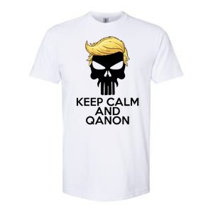 Trump Punisher Skull Keep Calm And Qanon Softstyle CVC T-Shirt