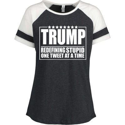 Trump Redefing Stupid One Tweet At A Time Enza Ladies Jersey Colorblock Tee