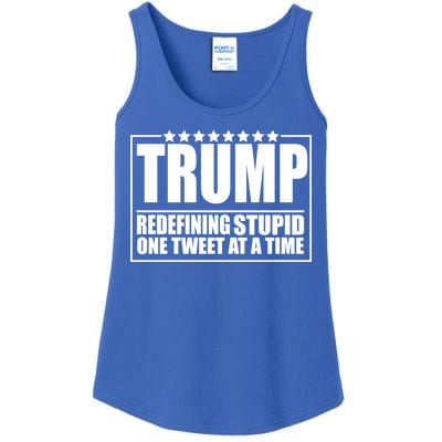 Trump Redefing Stupid One Tweet At A Time Ladies Essential Tank