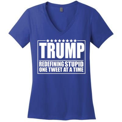 Trump Redefing Stupid One Tweet At A Time Women's V-Neck T-Shirt