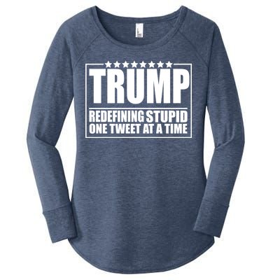 Trump Redefing Stupid One Tweet At A Time Women's Perfect Tri Tunic Long Sleeve Shirt