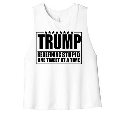 Trump Redefing Stupid One Tweet At A Time Women's Racerback Cropped Tank