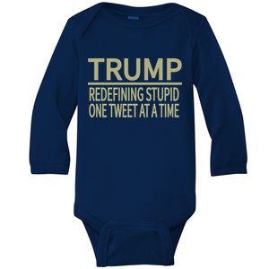 Trump Redefining Stupid Baby Long Sleeve Bodysuit