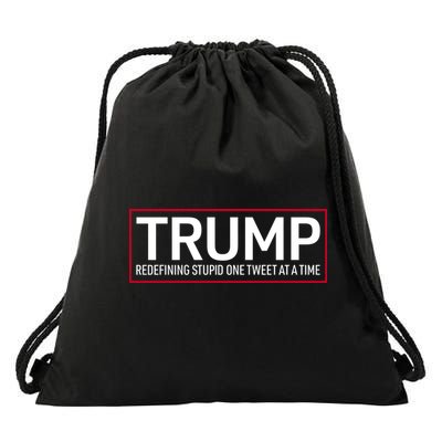Trump Redefining Stupid One Tweet At A Time Drawstring Bag
