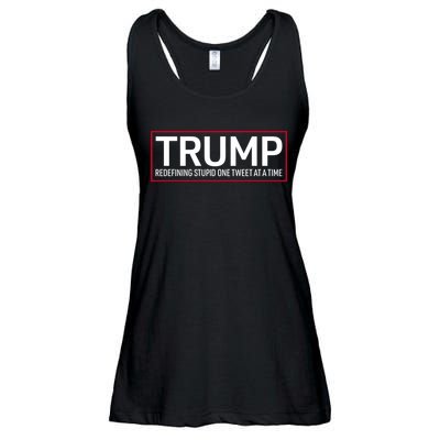 Trump Redefining Stupid One Tweet At A Time Ladies Essential Flowy Tank