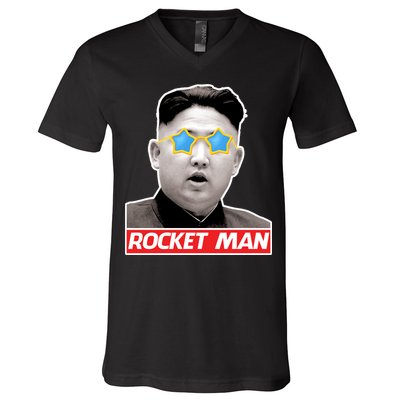 Trump Rocket Man Kim Jong Un V-Neck T-Shirt