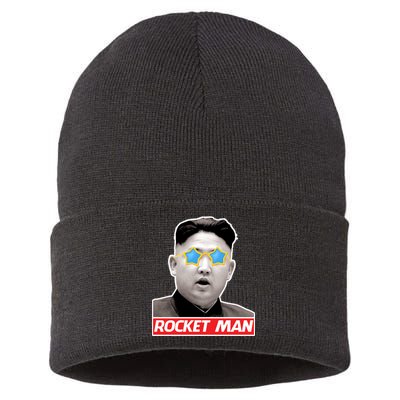 Trump Rocket Man Kim Jong Un Sustainable Knit Beanie