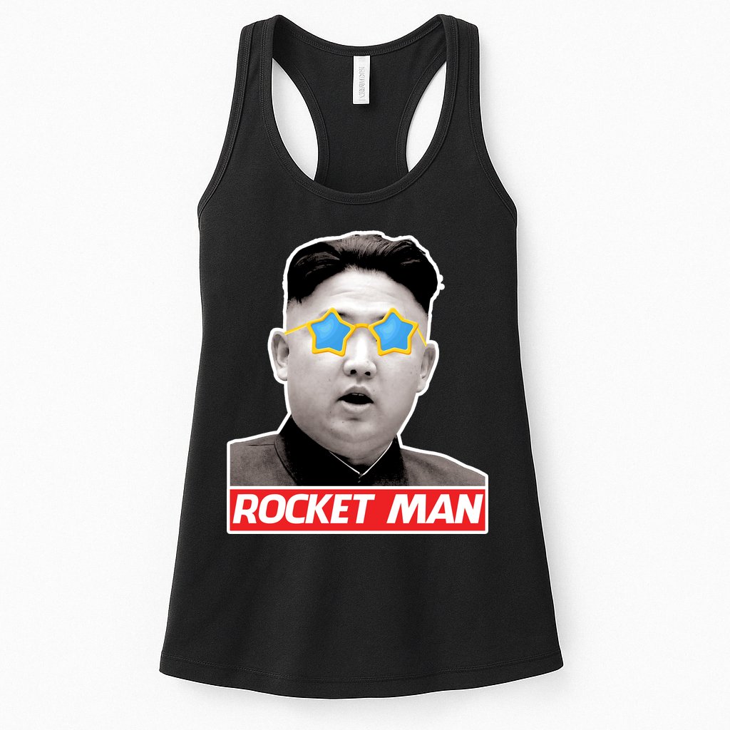 Trump Rocket Man Kim Jong Un Womens Tank Top