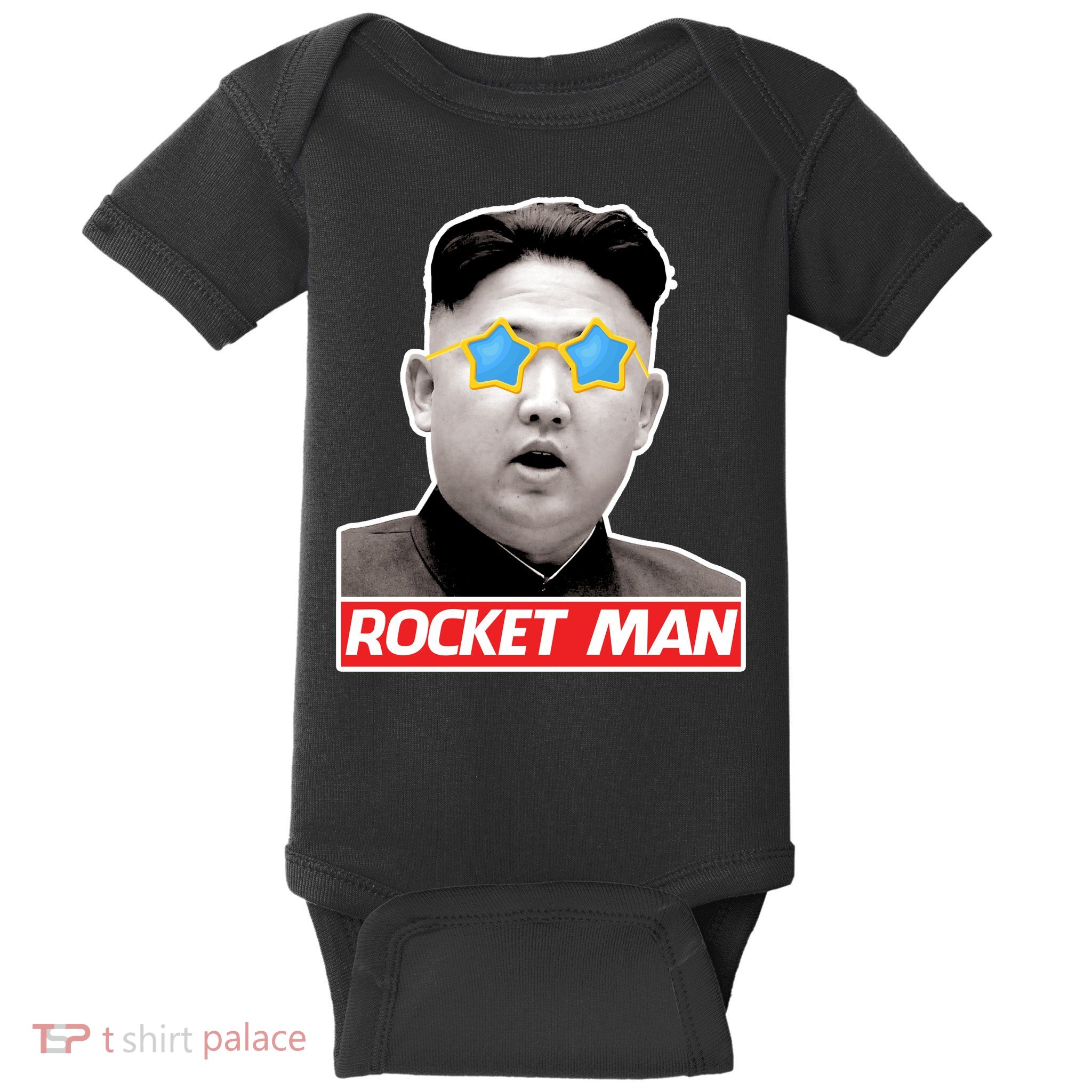Trump Rocket Man Kim Jong Un Baby Bodysuit