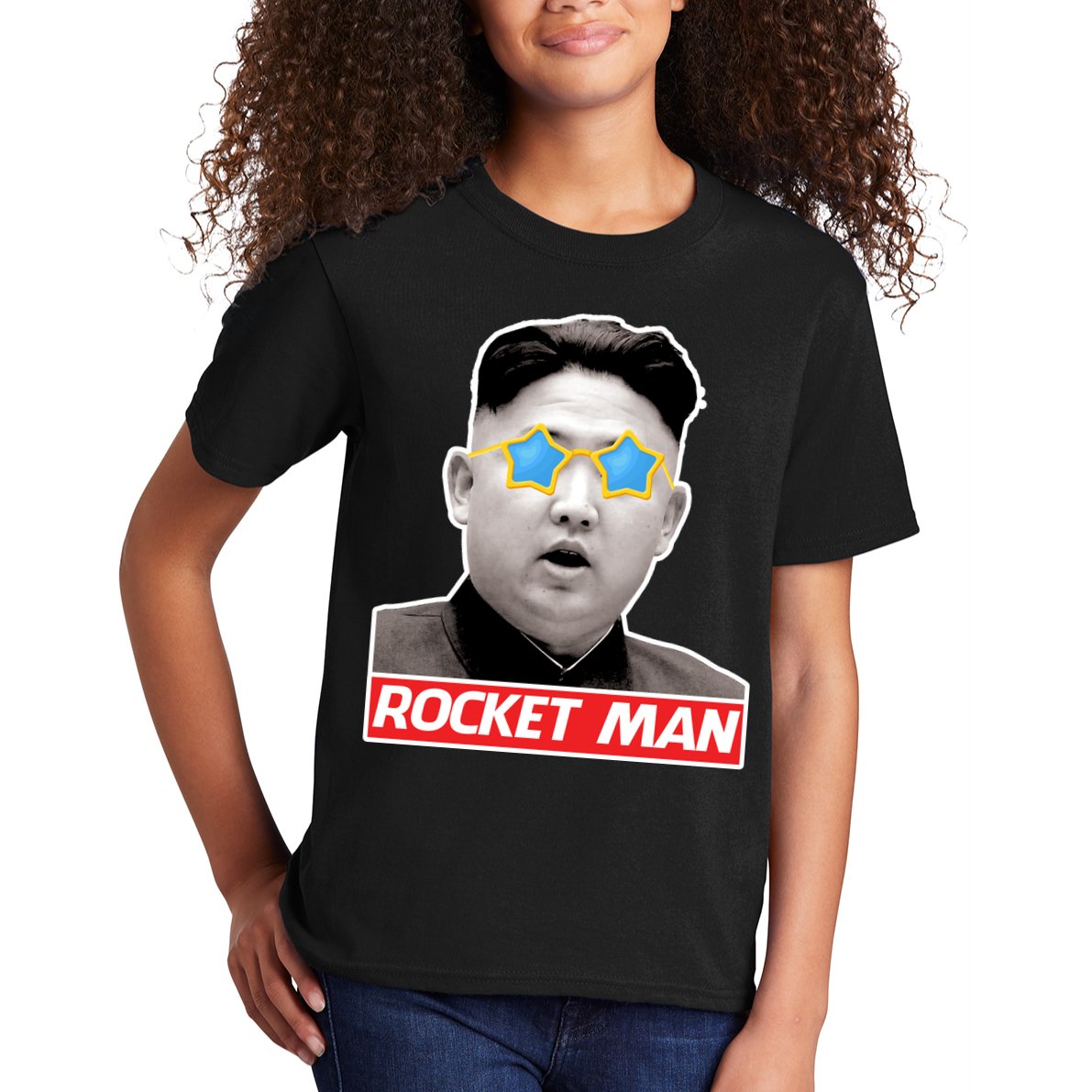 Trump Rocket Man Kim Jong Un Kids T-Shirt